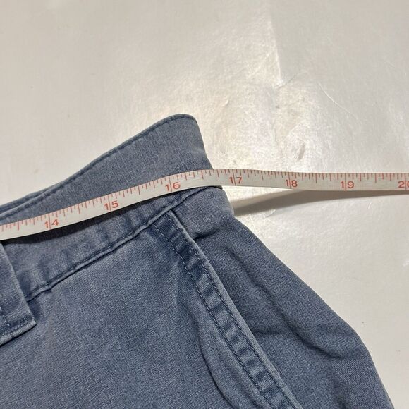 LL Bean Mens Cargo Pants 35X32(30) Blue Sunwashed Canvas Straight Leg Distressed - Picture 7 of 11